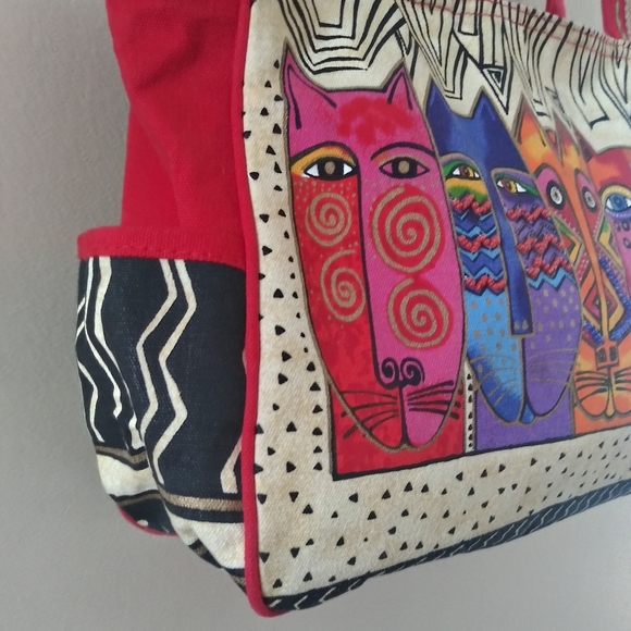 Laurel Burch Cat Print Shoulder & Hand Tote Bag - Picture 4 of 12